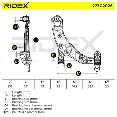 Querlenker RIDEX 273C2026 273C2026 - foto 8