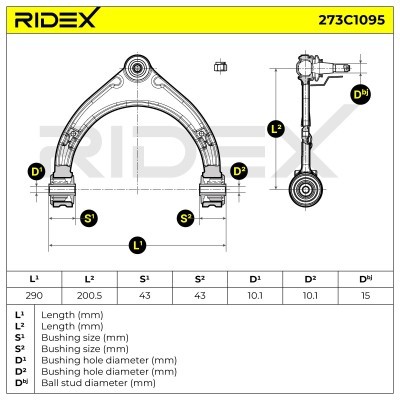 Querlenker RIDEX 273C1095 273C1095 - foto 8