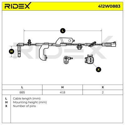 ABS Sensor RIDEX 412W0883 412W0883 - foto 5