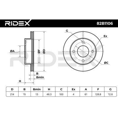 Bremsscheibe RIDEX 82B1106 82B1106 - foto 6