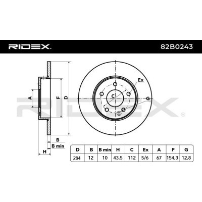 Bremsscheibe RIDEX 82B0243 82B0243 - foto 3