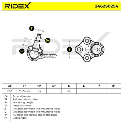 Traggelenk RIDEX 2462S0254 2462S0254 - foto 9