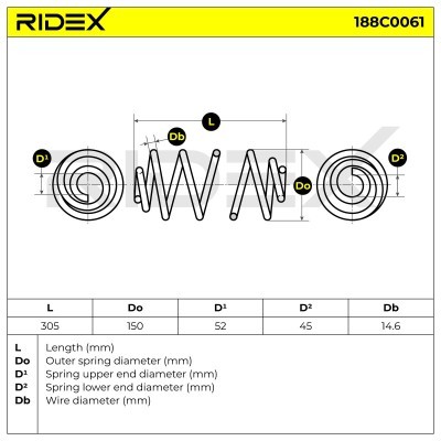 Fahrwerksfeder RIDEX 188C0061 188C0061 - foto 5