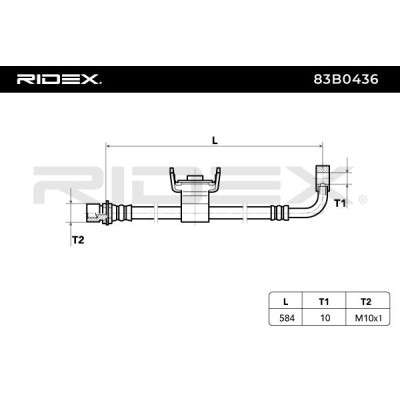 Bremsschlauch RIDEX 83B0436 83B0436 - foto 4