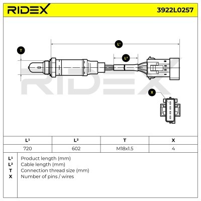 Lambdasonde RIDEX 3922L0257 3922L0257 - foto 6