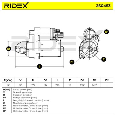 Anlasser RIDEX 2S0453 2S0453 - foto 7