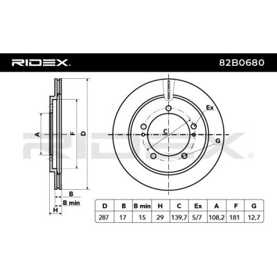 Bremsscheibe RIDEX 82B0680 82B0680 - foto 6