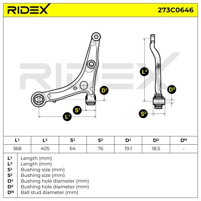 Querlenker RIDEX 273C0646 273C0646 - foto 6