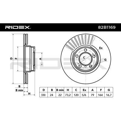 Bremsscheibe RIDEX 82B1169 82B1169 - foto 3