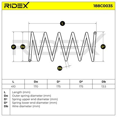 Fahrwerksfeder RIDEX 188C0035 188C0035 - foto 4