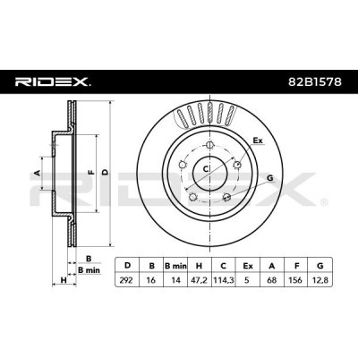 Bremsscheibe RIDEX 82B1578 82B1578 - foto 5