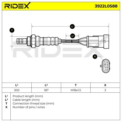 Lambdasonde RIDEX 3922L0588 3922L0588 - foto 6