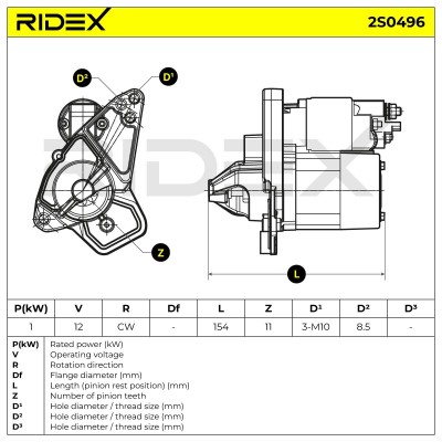Anlasser RIDEX 2S0496 2S0496 - foto 7