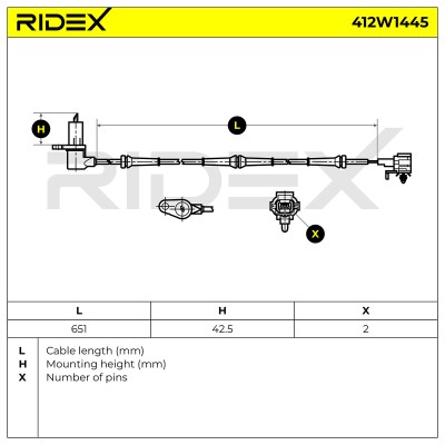ABS Sensor RIDEX 412W1445 412W1445 - foto 6