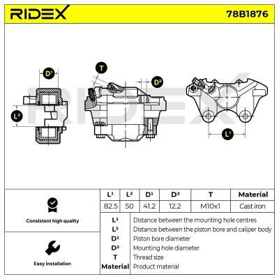 Bremssattel RIDEX 78B1876 78B1876 - foto 6