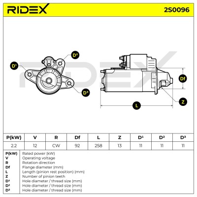 Anlasser RIDEX 2S0096 2S0096 - foto 6