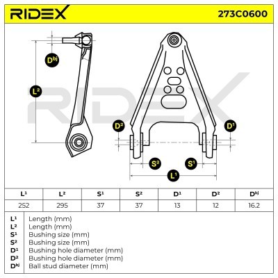 Querlenker RIDEX 273C0600 273C0600 - foto 6