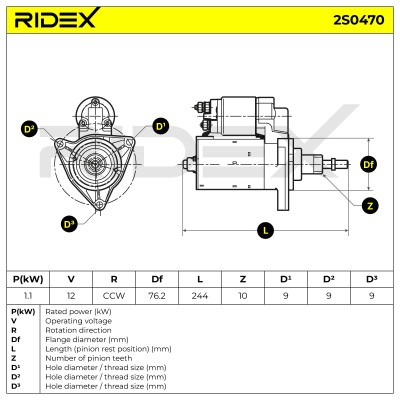 Anlasser RIDEX 2S0470 2S0470 - foto 6