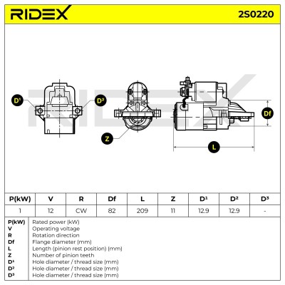 Anlasser RIDEX 2S0220 2S0220 - foto 6