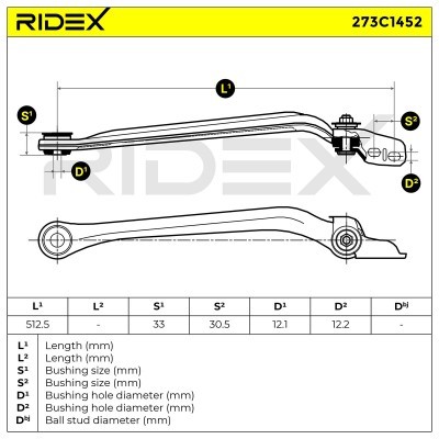 Querlenker RIDEX 273C1452 273C1452 - foto 7