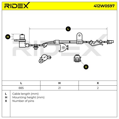 ABS Sensor RIDEX 412W0597 412W0597 - foto 6