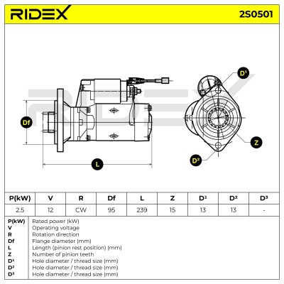Anlasser RIDEX 2S0501 2S0501 - foto 5