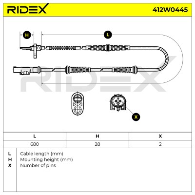 ABS Sensor RIDEX 412W0445 412W0445 - foto 6