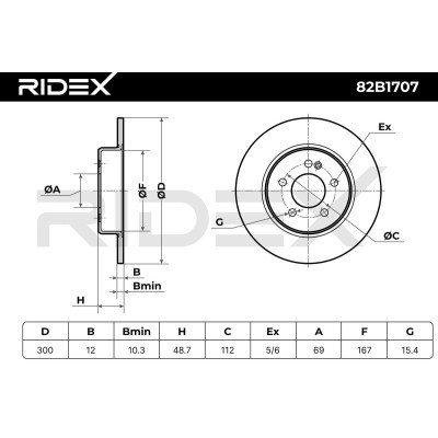 Bremsscheibe RIDEX 82B1707 82B1707 - foto 7