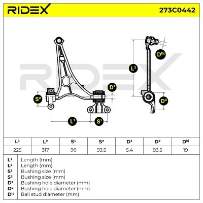 Querlenker RIDEX 273C0442 273C0442 - foto 10