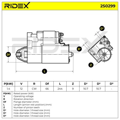 Anlasser RIDEX 2S0299 2S0299 - foto 7