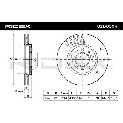 Bremsscheibe RIDEX 82B0504 82B0504 - foto 3