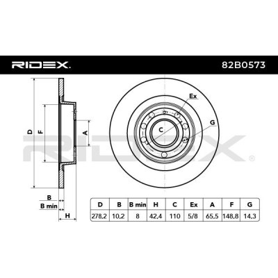 Bremsscheibe RIDEX 82B0573 82B0573 - foto 3