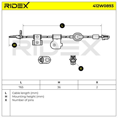 ABS Sensor RIDEX 412W0893 412W0893 - foto 6