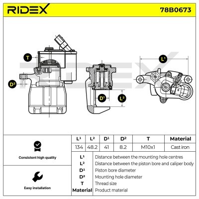 Bremssattel RIDEX 78B0673 78B0673 - foto 5