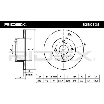 Bremsscheibe RIDEX 82B0505 82B0505 - foto 4