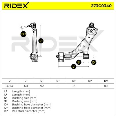 Querlenker RIDEX 273C0340 273C0340 - foto 6