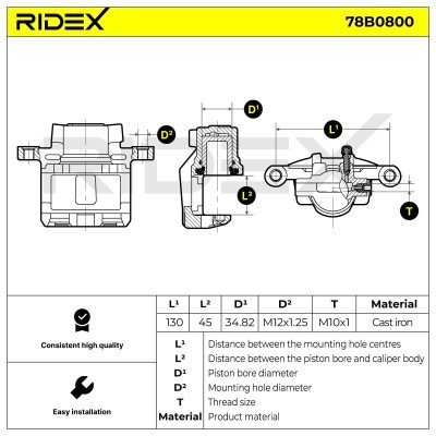 Bremssattel RIDEX 78B0800 78B0800 - foto 6