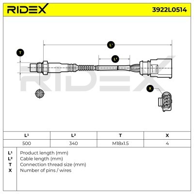 Lambdasonde RIDEX 3922L0514 3922L0514 - foto 6