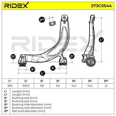 Querlenker RIDEX 273C0544 273C0544 - foto 7