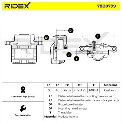 Bremssattel RIDEX 78B0799 78B0799 - foto 6