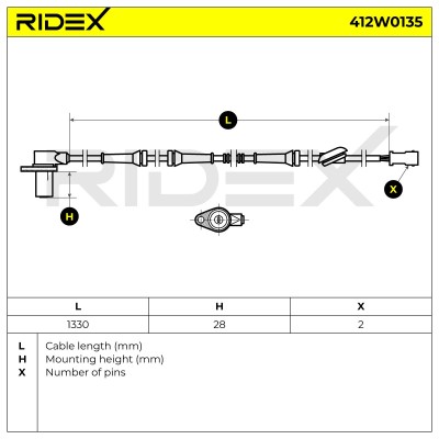 ABS Sensor RIDEX 412W0135 412W0135 - foto 3