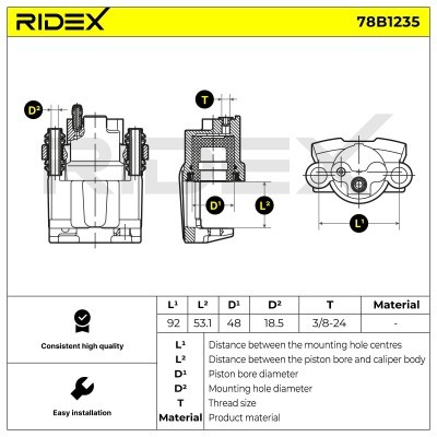 Bremssattel RIDEX 78B1235 78B1235 - foto 6