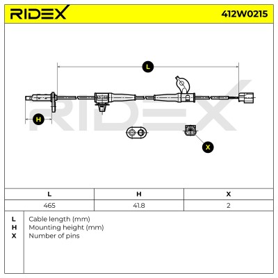 ABS Sensor RIDEX 412W0215 412W0215 - foto 6