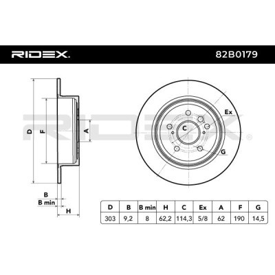 Bremsscheibe RIDEX 82B0179 82B0179 - foto 9