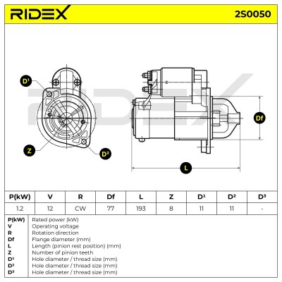 Anlasser RIDEX 2S0050 2S0050 - foto 6
