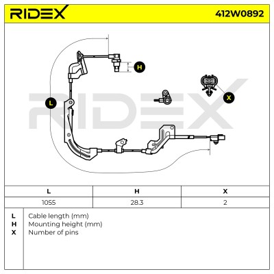 ABS Sensor RIDEX 412W0892 412W0892 - foto 8