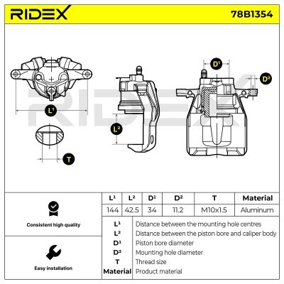 Bremssattel RIDEX 78B1354 78B1354 - foto 6