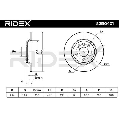 Bremsscheibe RIDEX 82B0401 82B0401 - foto 4