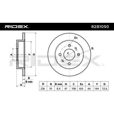 Bremsscheibe RIDEX 82B1050 82B1050 - foto 3