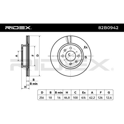 Bremsscheibe RIDEX 82B0942 82B0942 - foto 5
